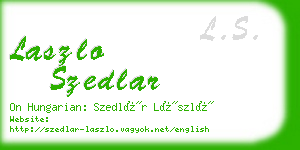 laszlo szedlar business card